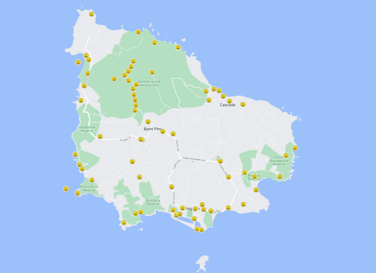 Norfolk Island Cache Map